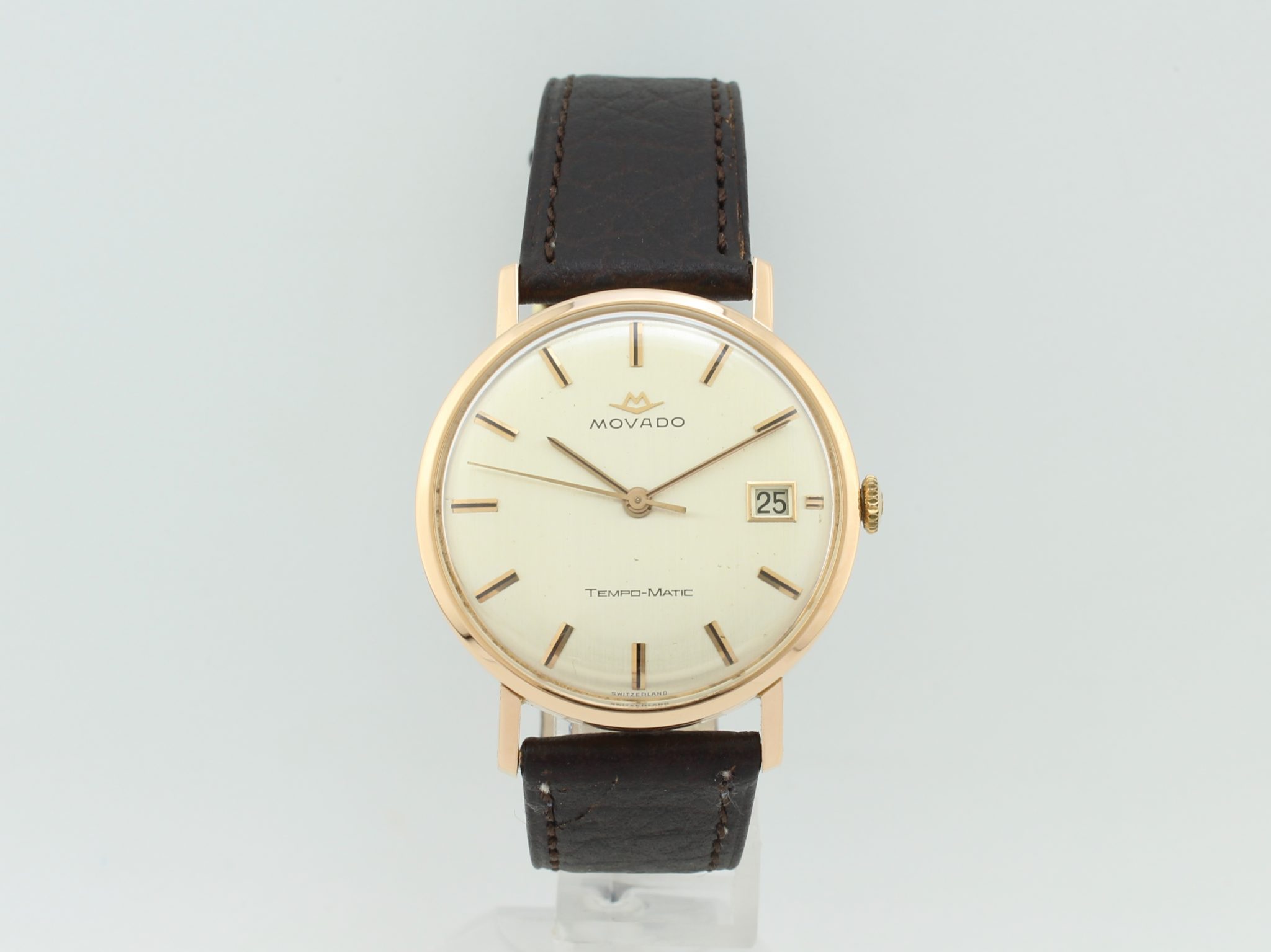 Movado Vintage Tempo-Matic Automatic 18k Gold Caliber 608 Corello