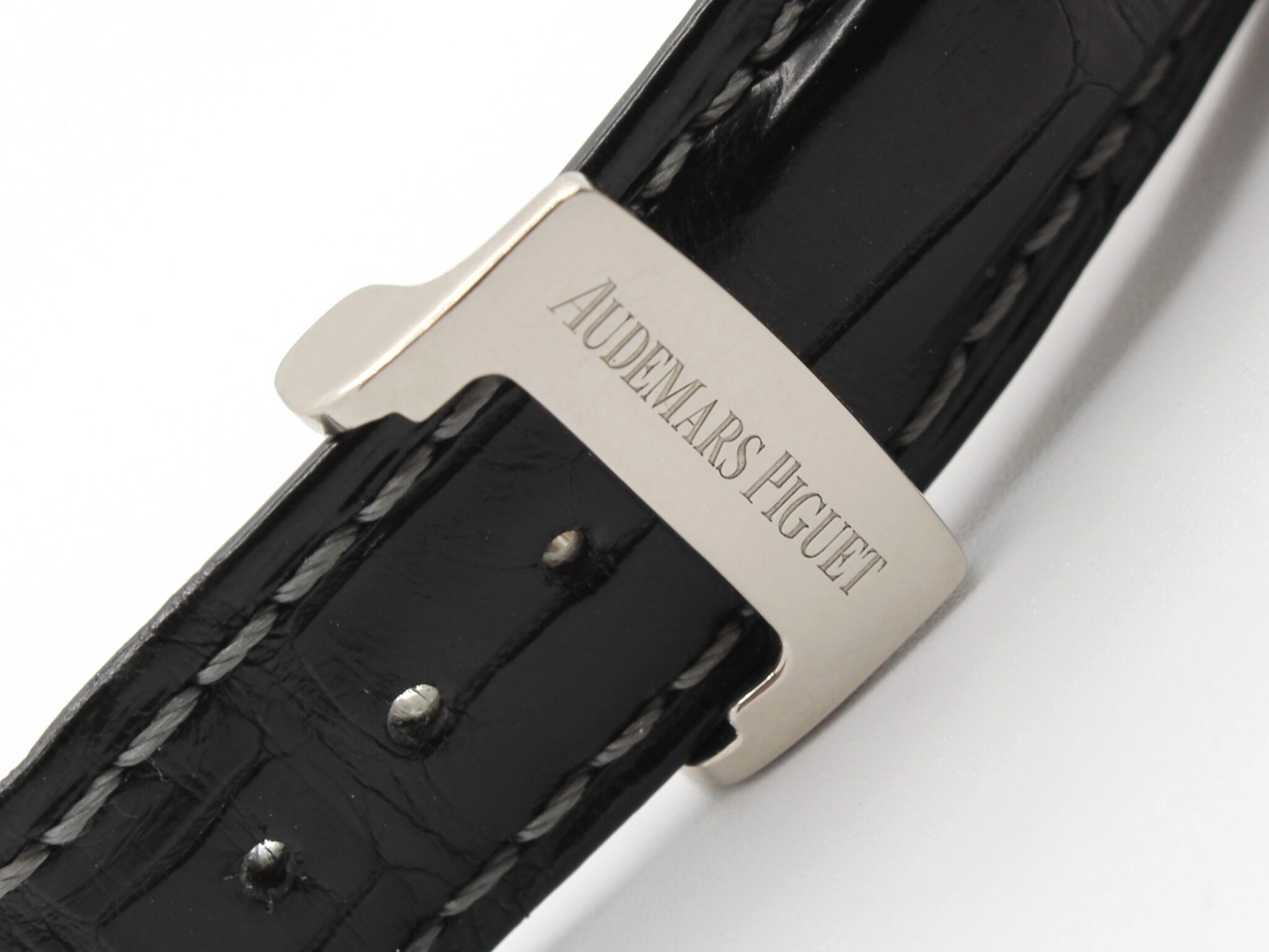 Audemars Piguet 18K White Gold & Leather Bracelet