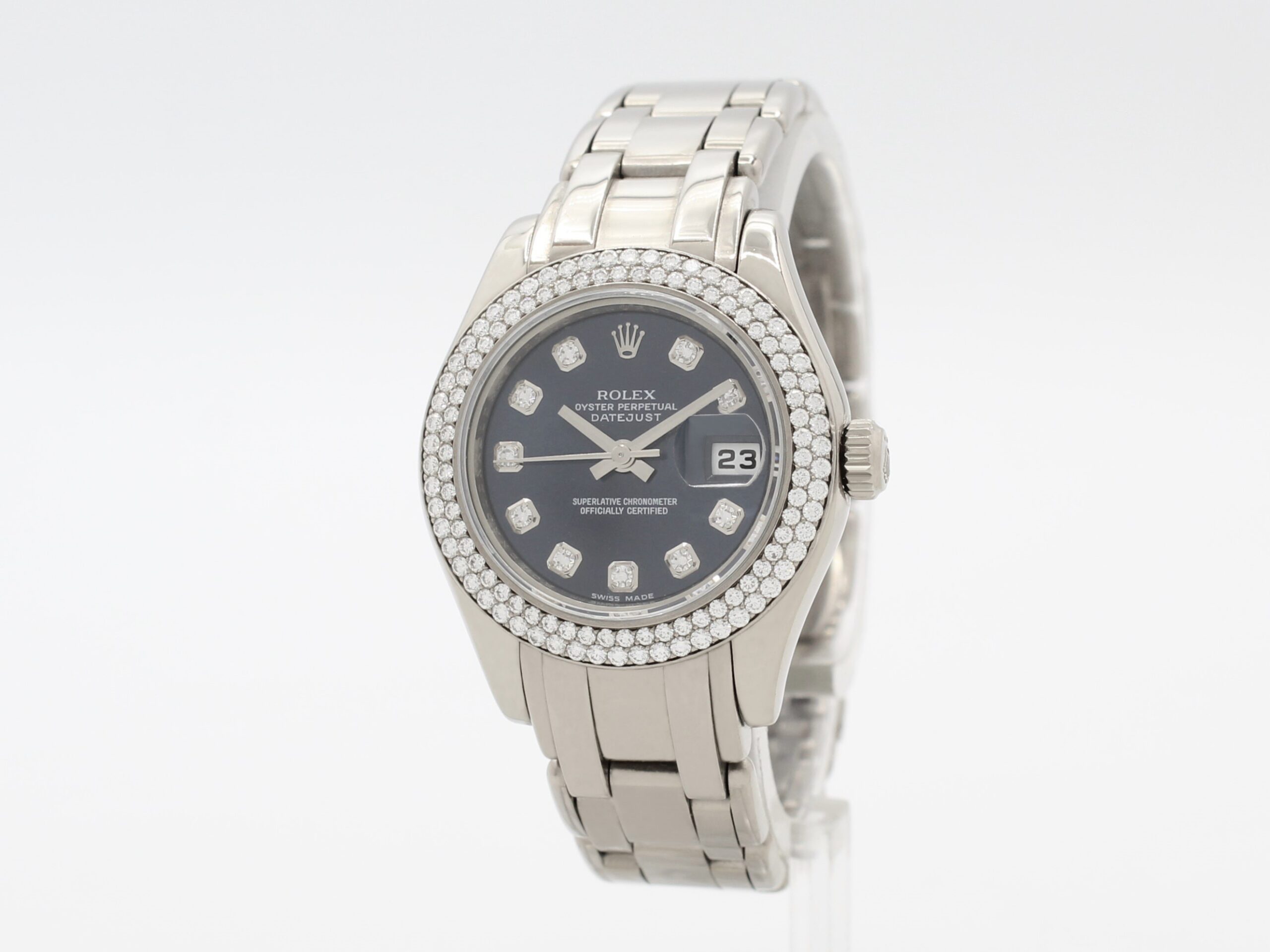 Rolex Oyster Perpetual Lady-Datejust Pearlmaster Automatic 18K White Gold & Diamonds Ref.80339
